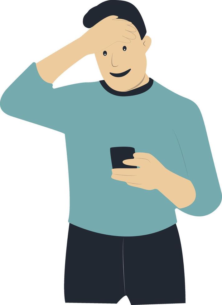 Illustration of Male Confused and Thinking. vector