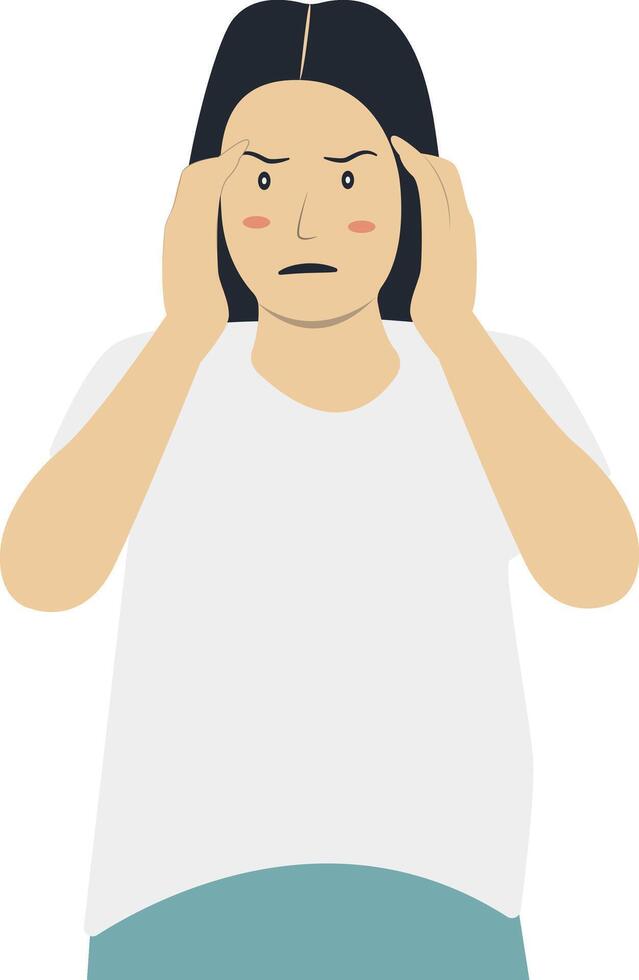Illustration of Female Confused and Thinking. vector