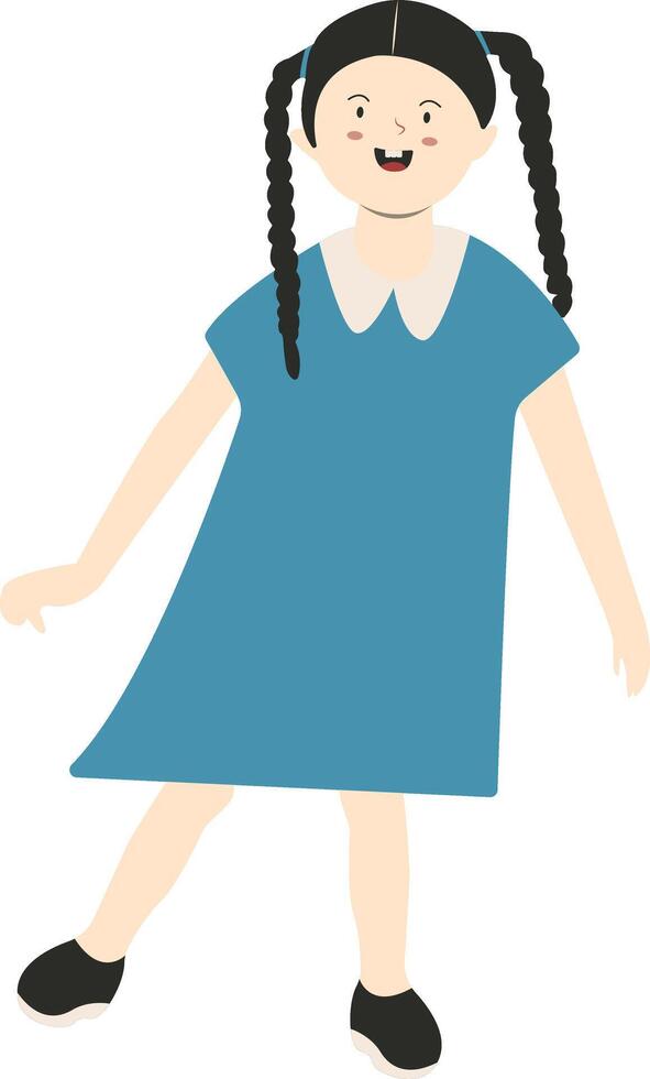 Girl Kids Illustration on White Background vector