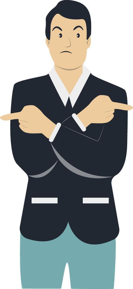 Illustration of Male Confused and Thinking in Flat Design. vector