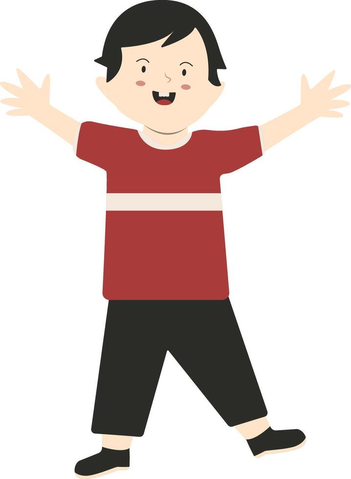 Boy Kids Illustration with Cartoon Design. vector