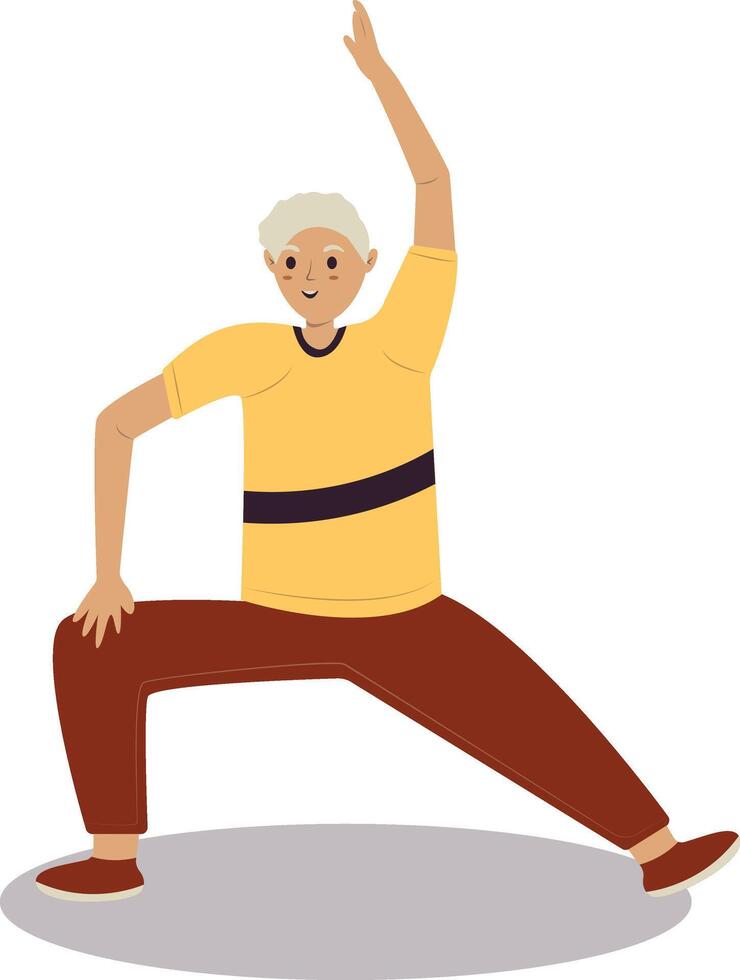 Illustration of Healthy Lifestyle Grandpa on White Background vector