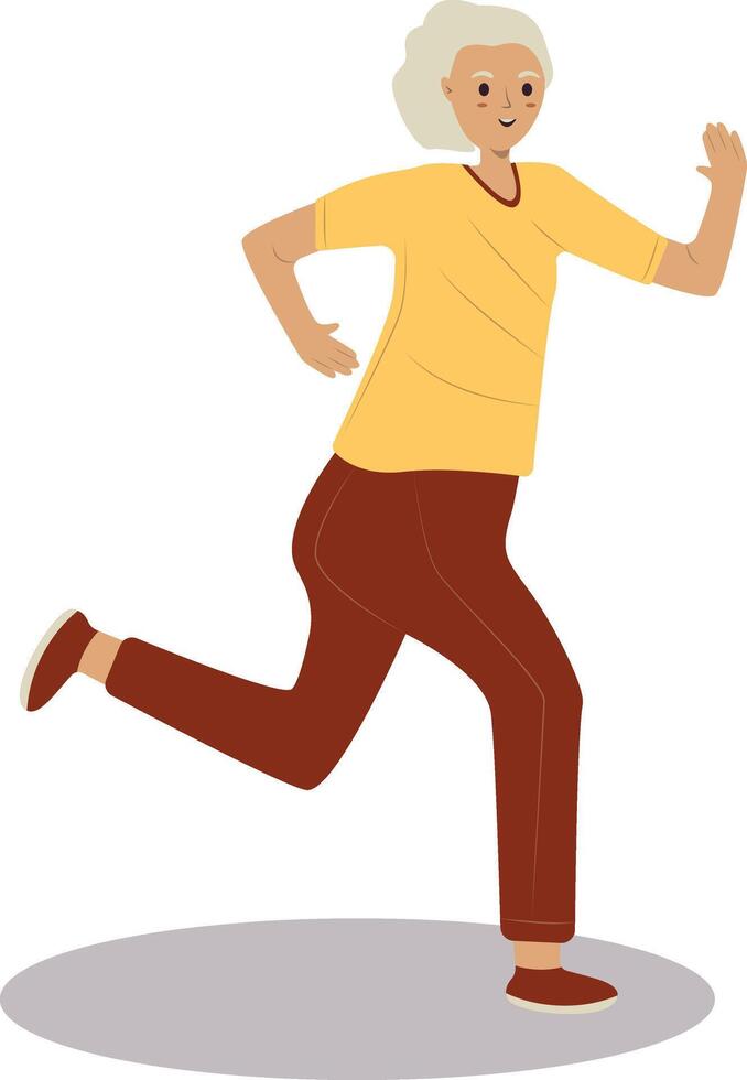Illustration of Healthy Lifestyle Grandma with Flat Design. vector