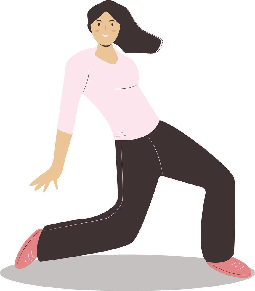 Street Dancer Woman Character with Flat Design. vector