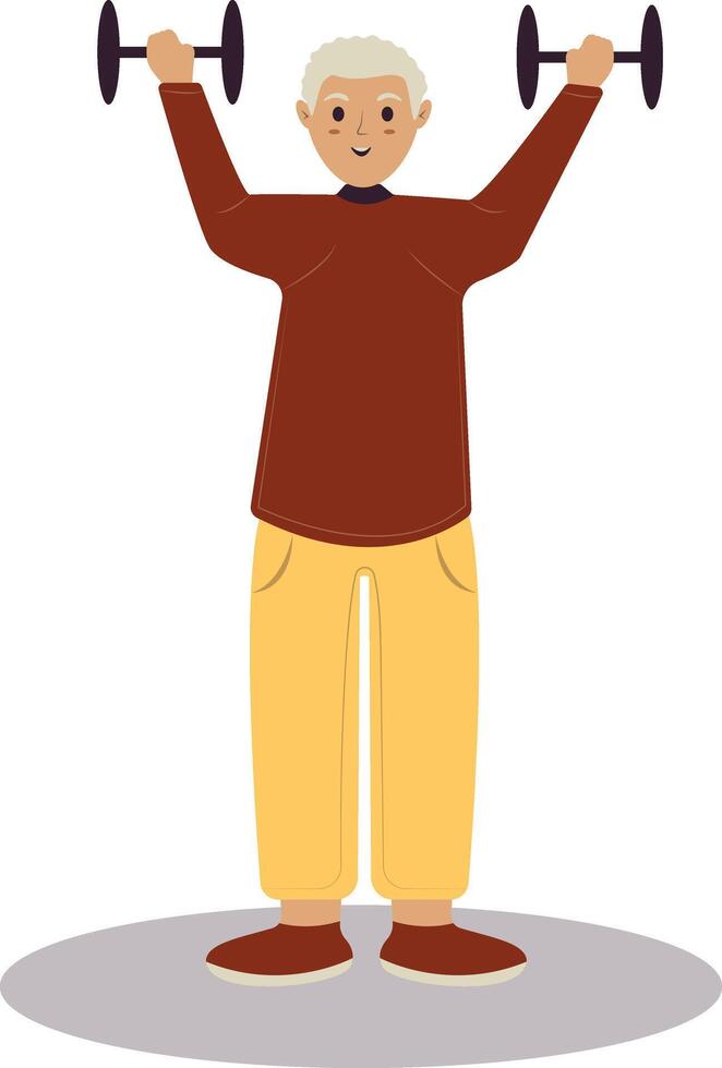 Illustration of Healthy Lifestyle Grandpa with Flat Design. vector