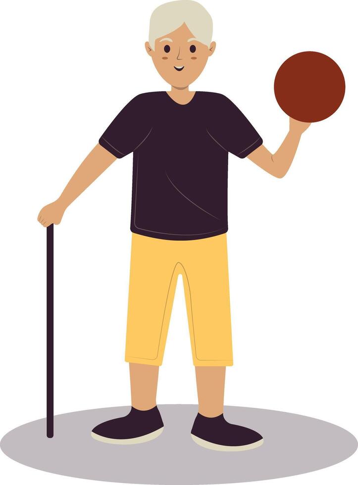 Illustration of Healthy Lifestyle Grandpa with Flat Design vector