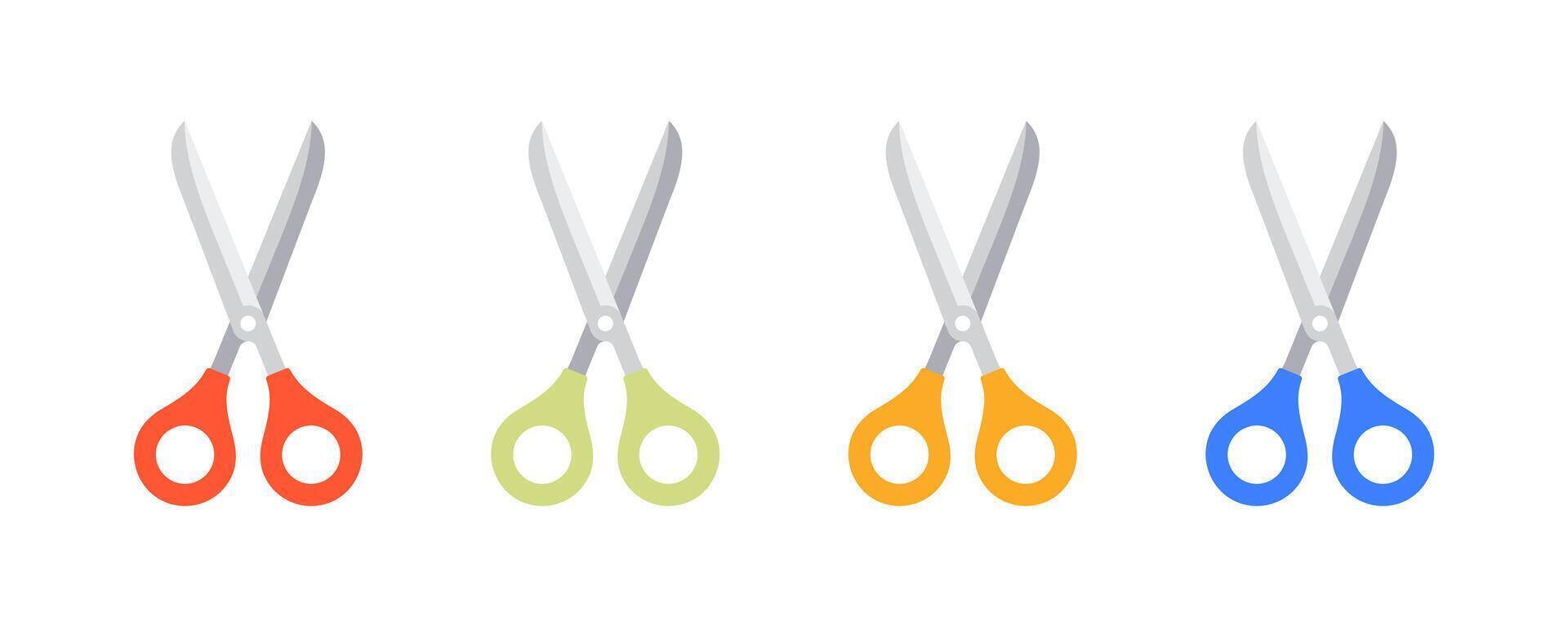 Scissor icon in flat style. Open scissors icon on white background. Cutting hair equipment vector