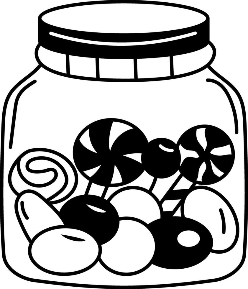 A doodle illustration of a candy jar vector