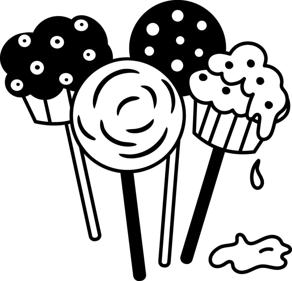 A doodle style illustration depicting cake pops vector