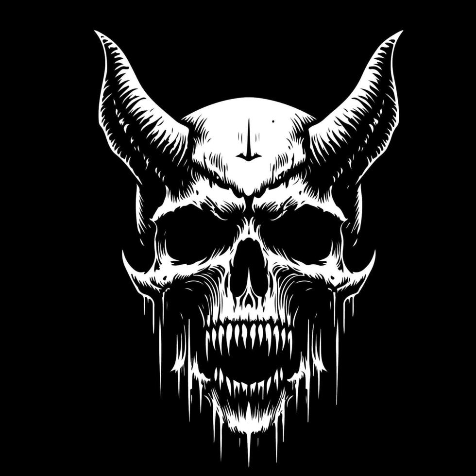 Demon Skull Horns vector