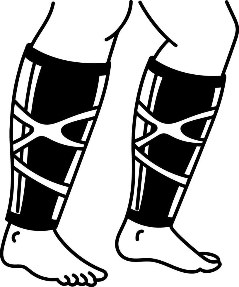 A hand drawn illustration depicting leg compression vector
