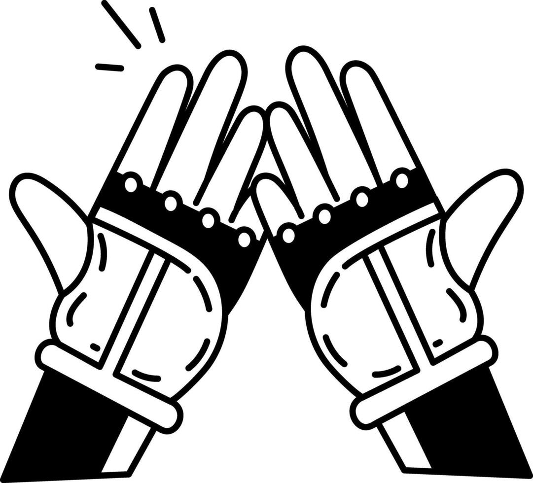 Sketchy style illustration depicting hands wearing basketball gloves vector