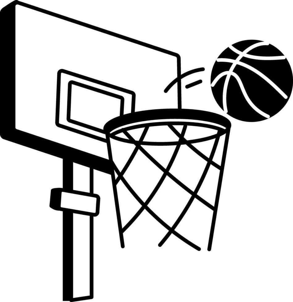 A sketchy style illustration of a basketball shot vector