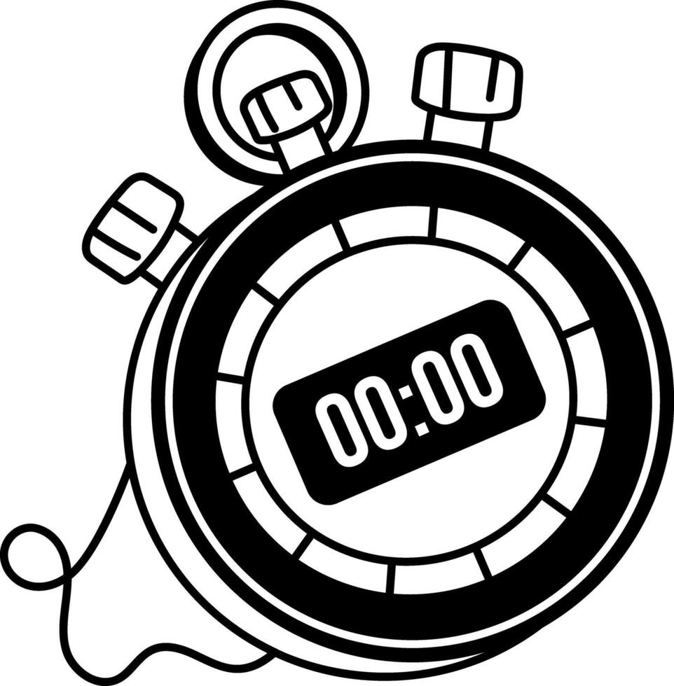 A hand drawn illustration showing a stopwatch vector