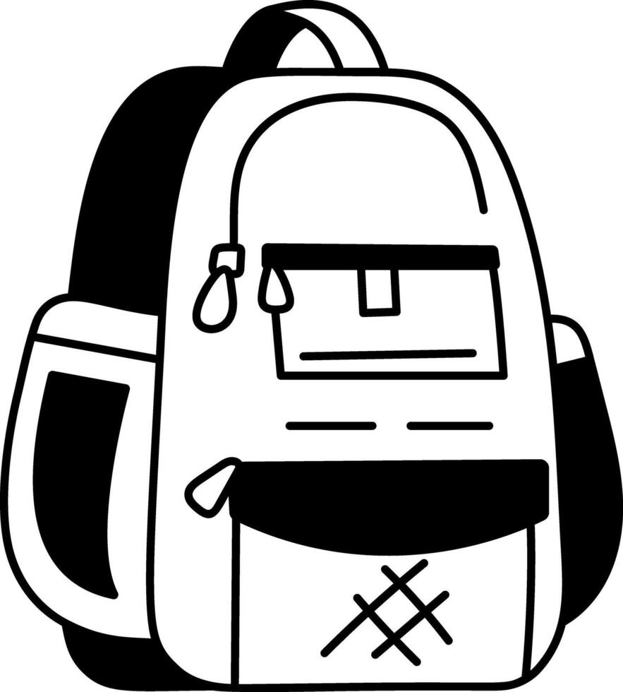 A doodle style illustration of a sports backpack vector