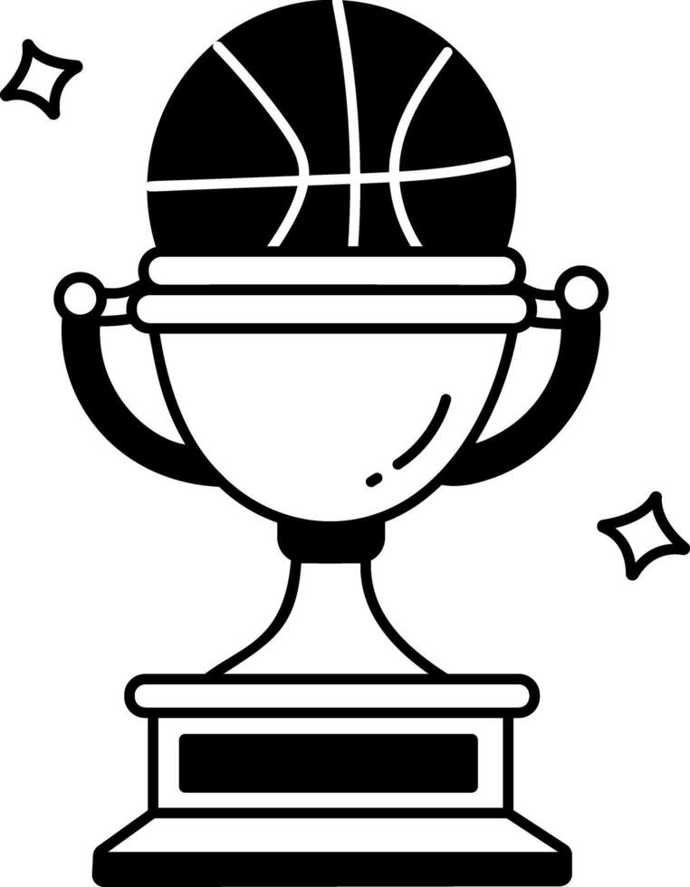 A hand drawn illustration of basketball match trophy vector