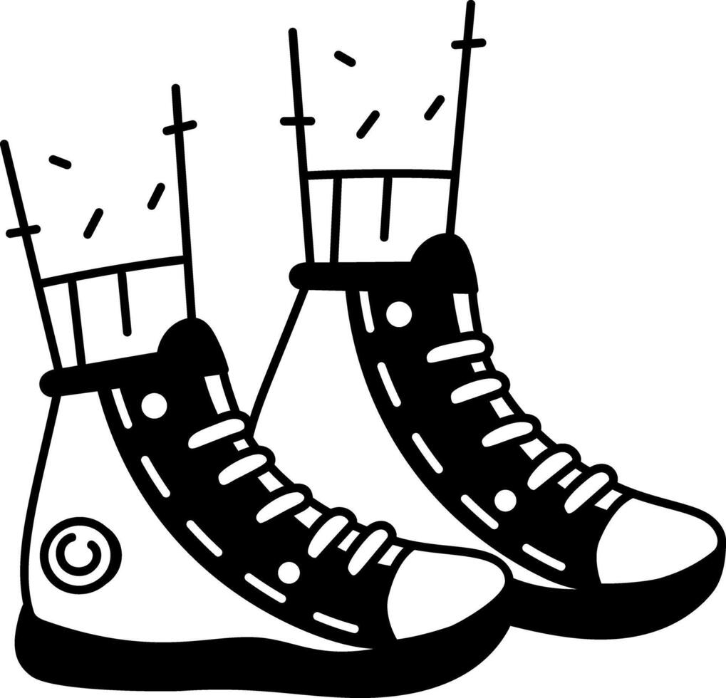 A hand drawn illustration depicting basketball shoes vector