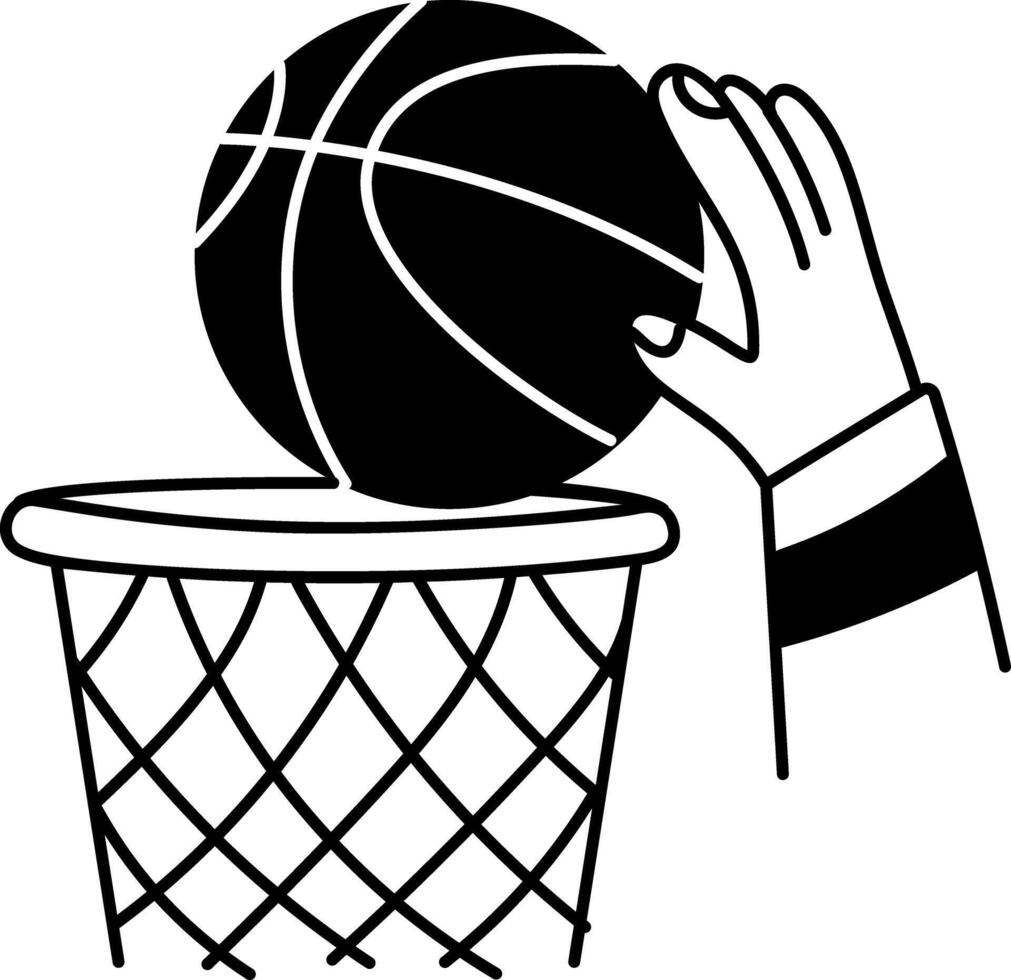 A hand drawn illustration depicting hoop game vector