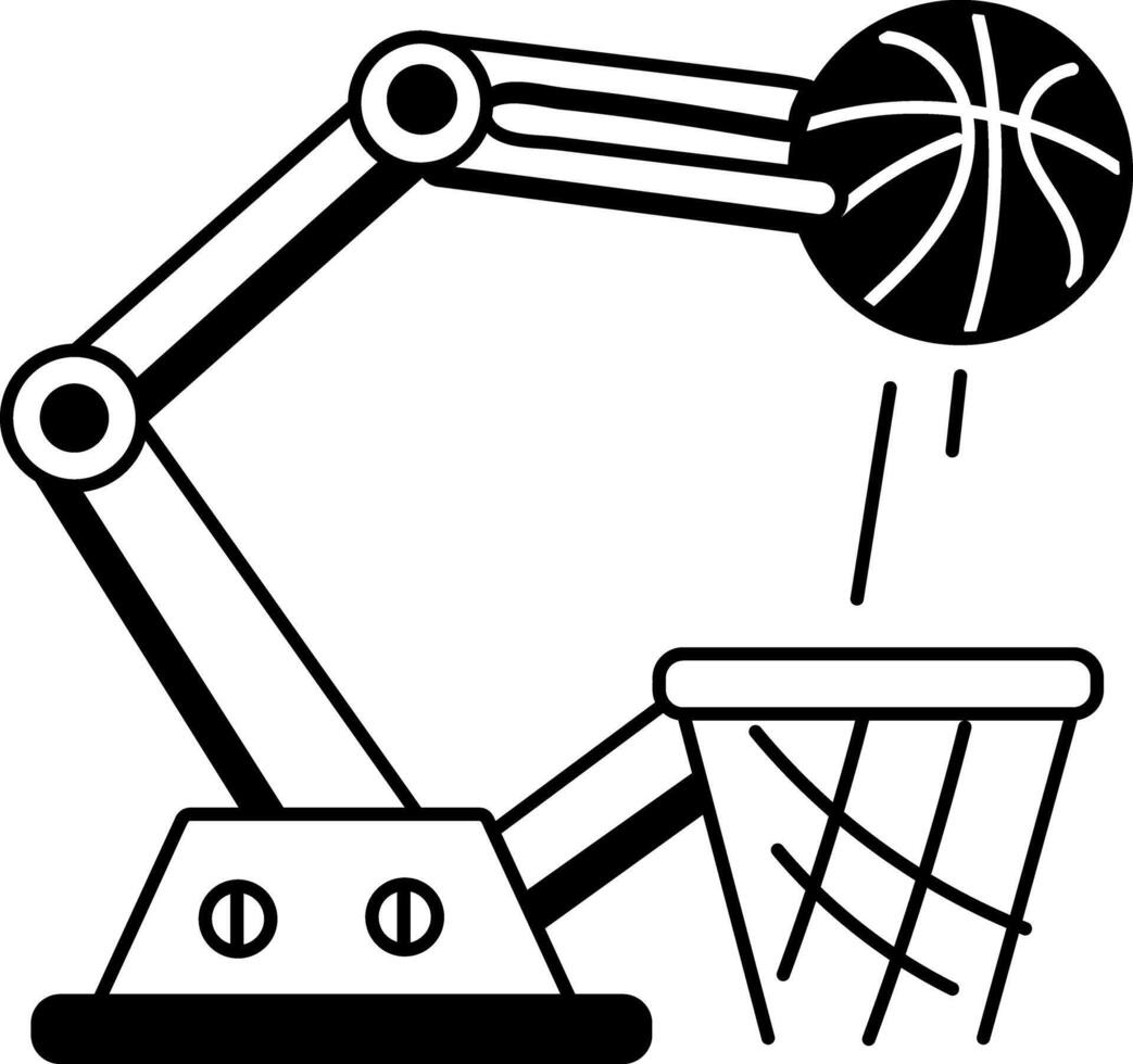 Shooting aid using a robotic arm, hand drawn illustration vector