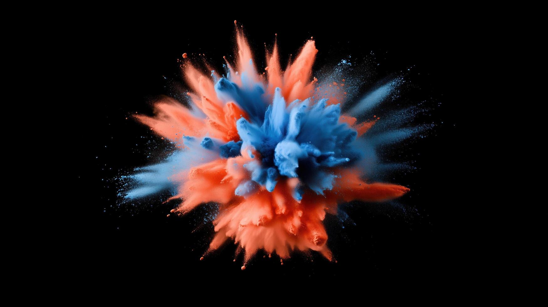 Blue and orange powder being thrown into the air photo