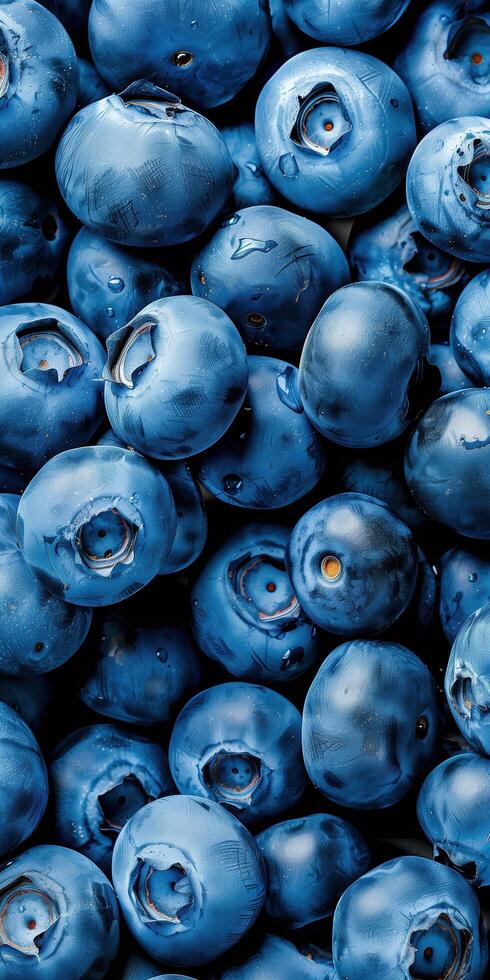 Fresh Blueberries with Vibrant Texture Digital Illustration for Mobile Wallpaper photo
