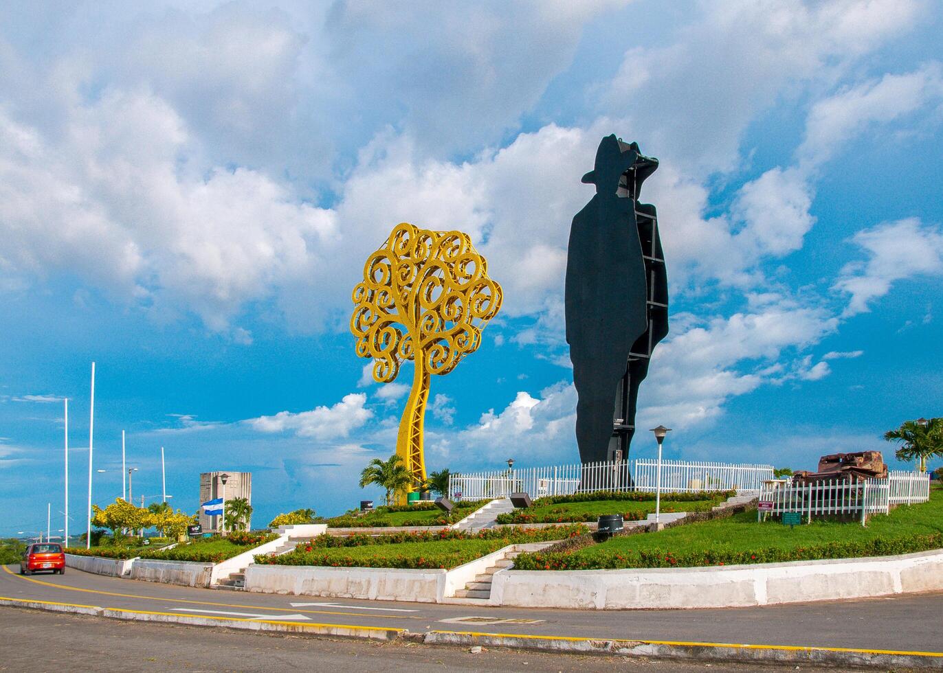 Monument of Sandino on the hill of Tiscapa, Managua, Nicaragua. photo