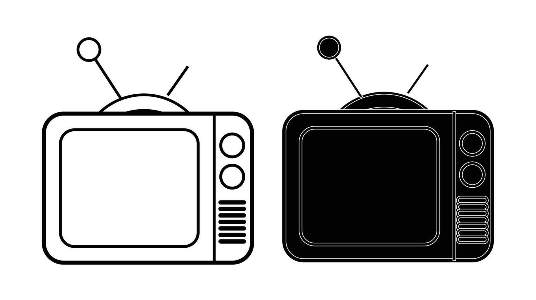 Old television vectors icons set