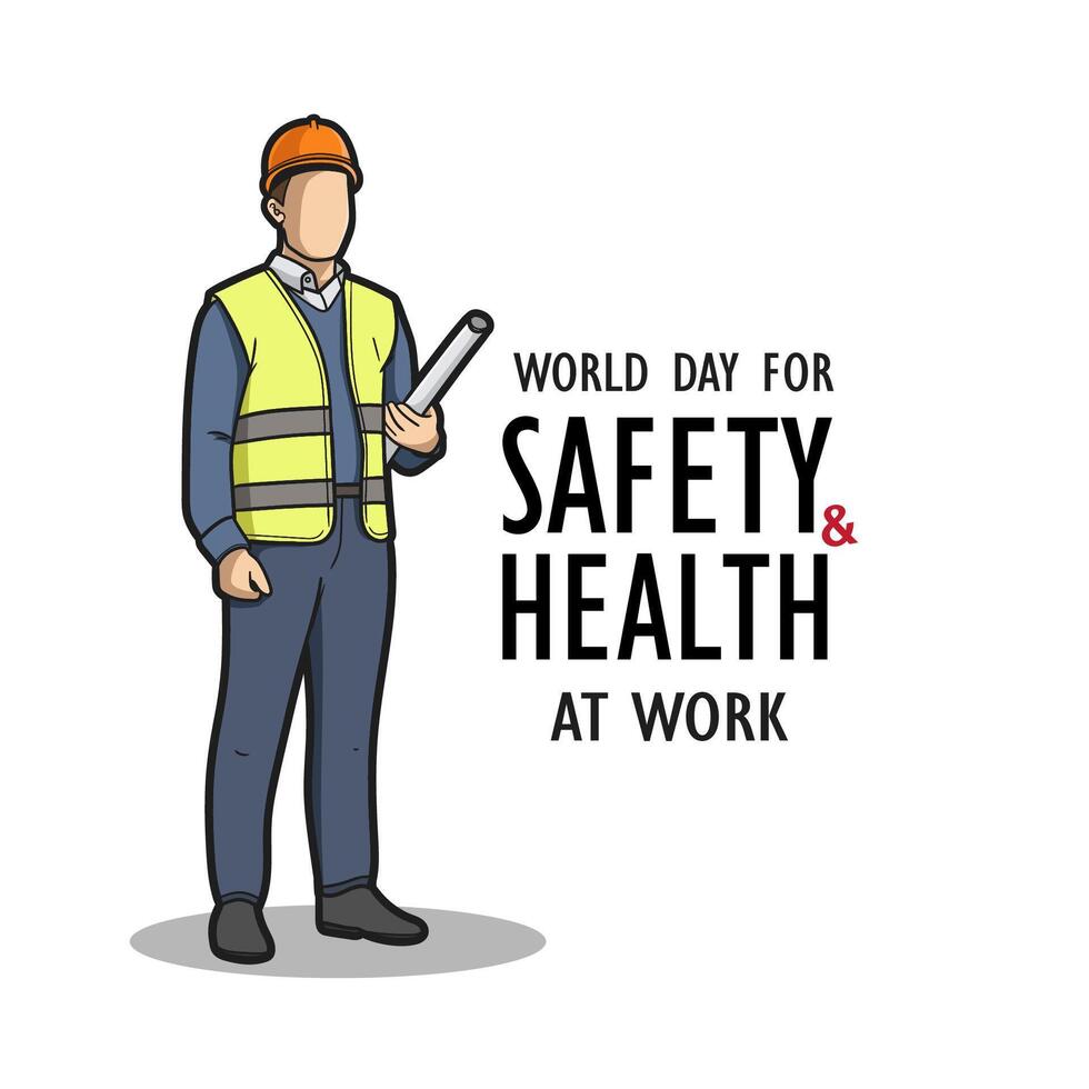 Safety and Health at Work. Worker security protection policy. Caution regulation document for trauma prevention vector