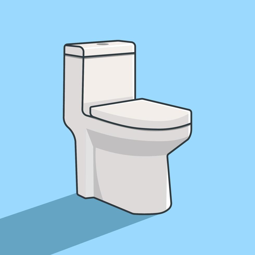Modern mono block sitting toilet illustration. bathroom vector