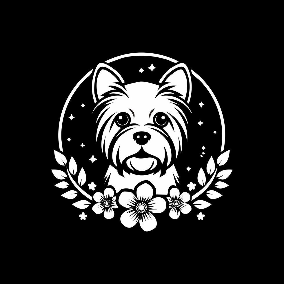 Yorkshire Terrier with Flower Arrangement vector
