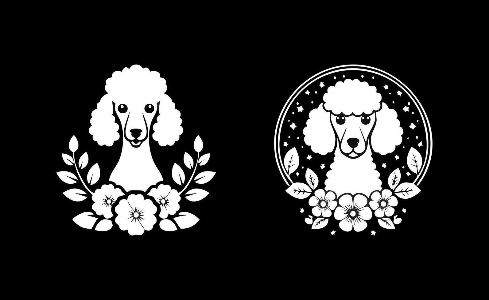 Poodle with Flower Arrangement vector