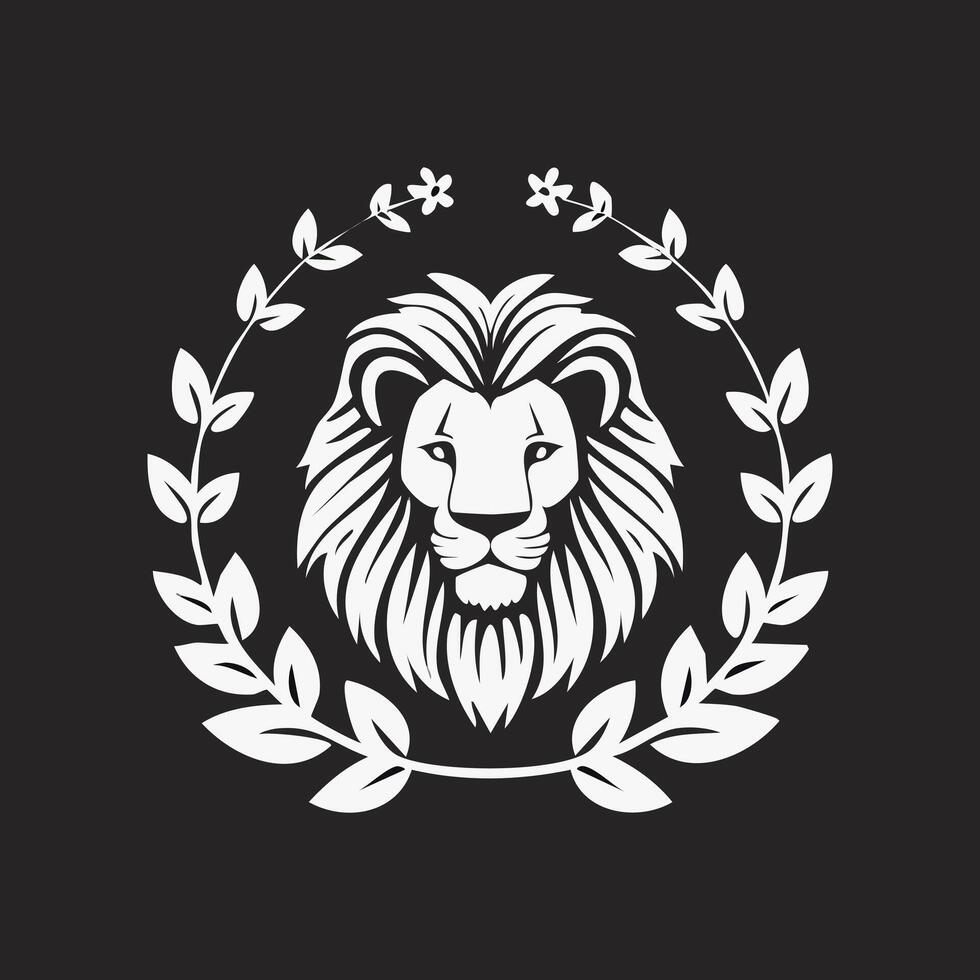 Lion with Flower Arrangement vector