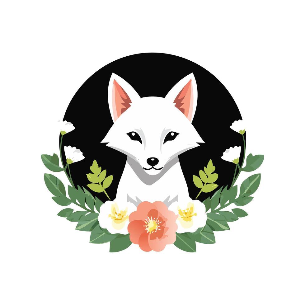 Fox with Flower Arrangement vector
