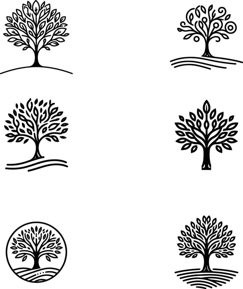 Tree icons set vector