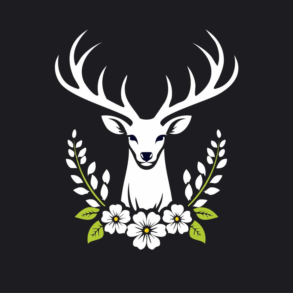 Deer with Flower Arrangement vector