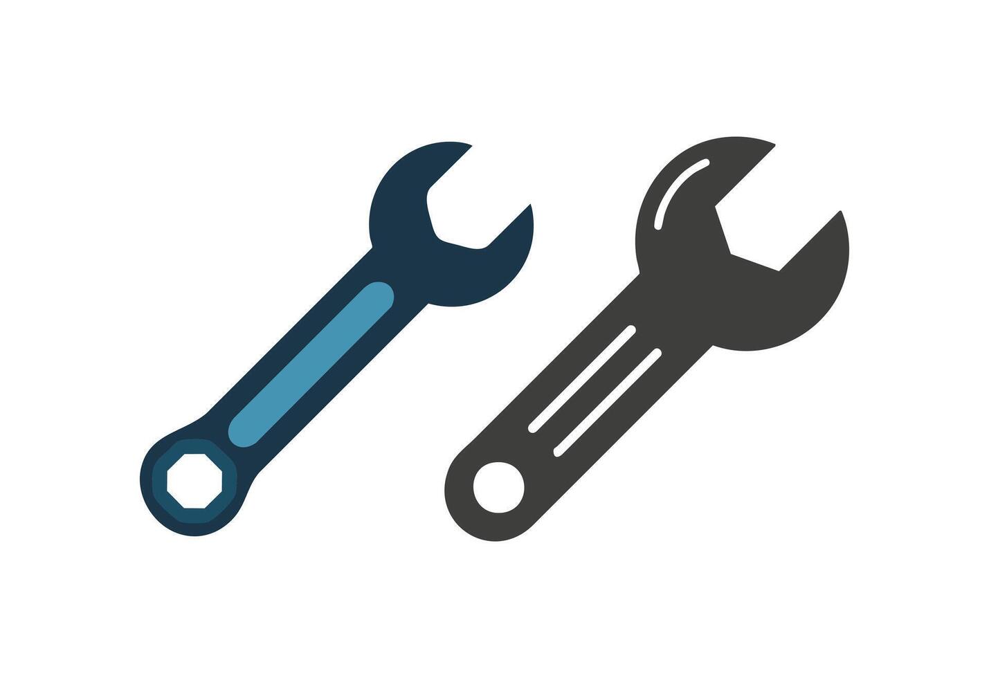 Simple Wrench Tool Icon vector