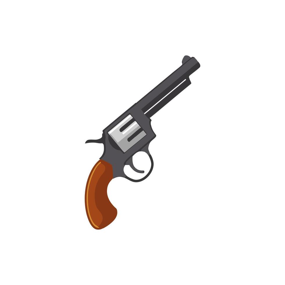 Simple Revolver Weapon Icon vector