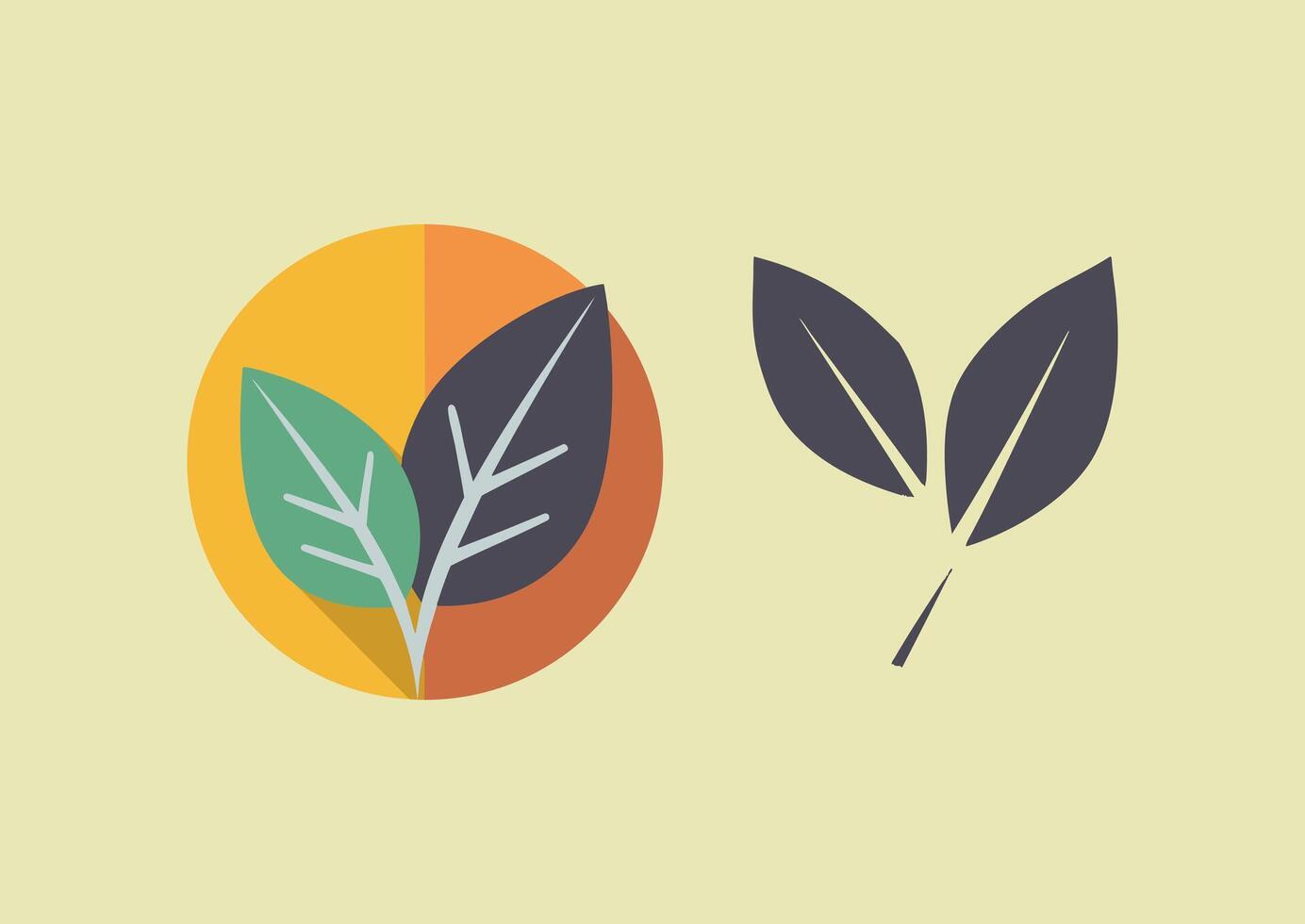 Minimalist Leaf Nature Icon vector