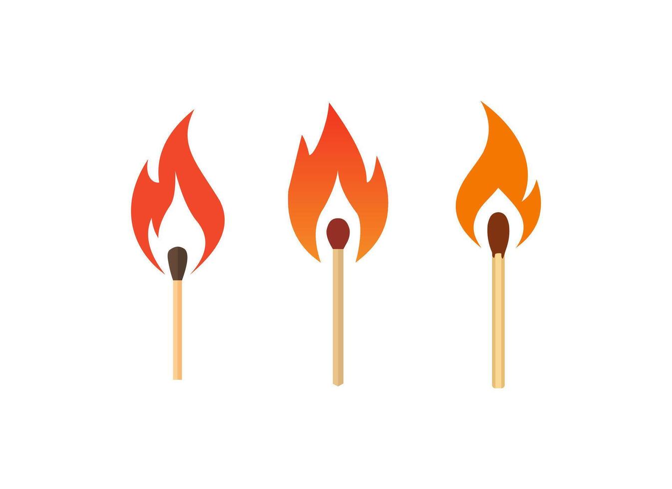 Simple Matchstick Fire Icon vector