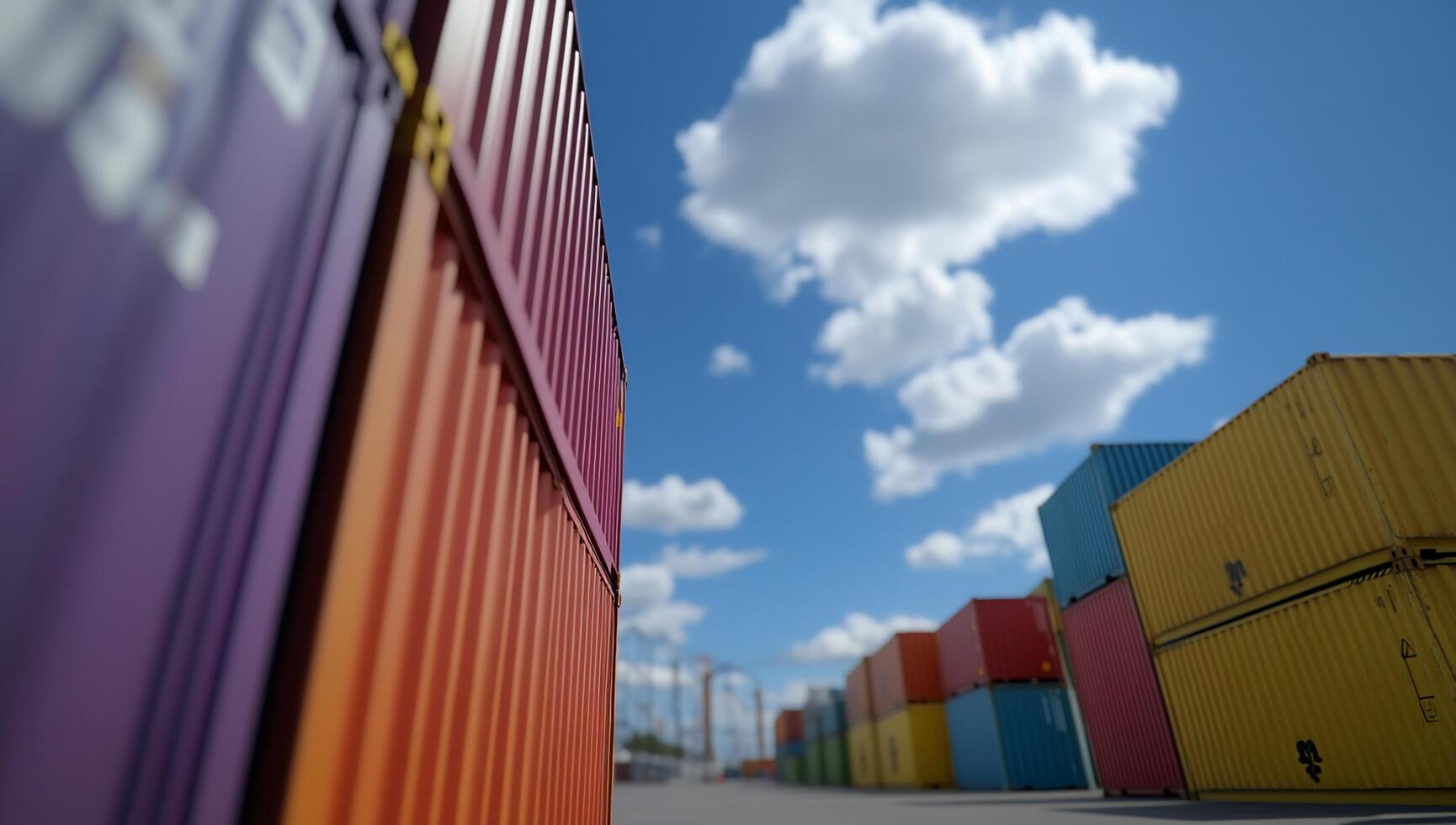A colorful array of shipping containers in a logistics yard. photo