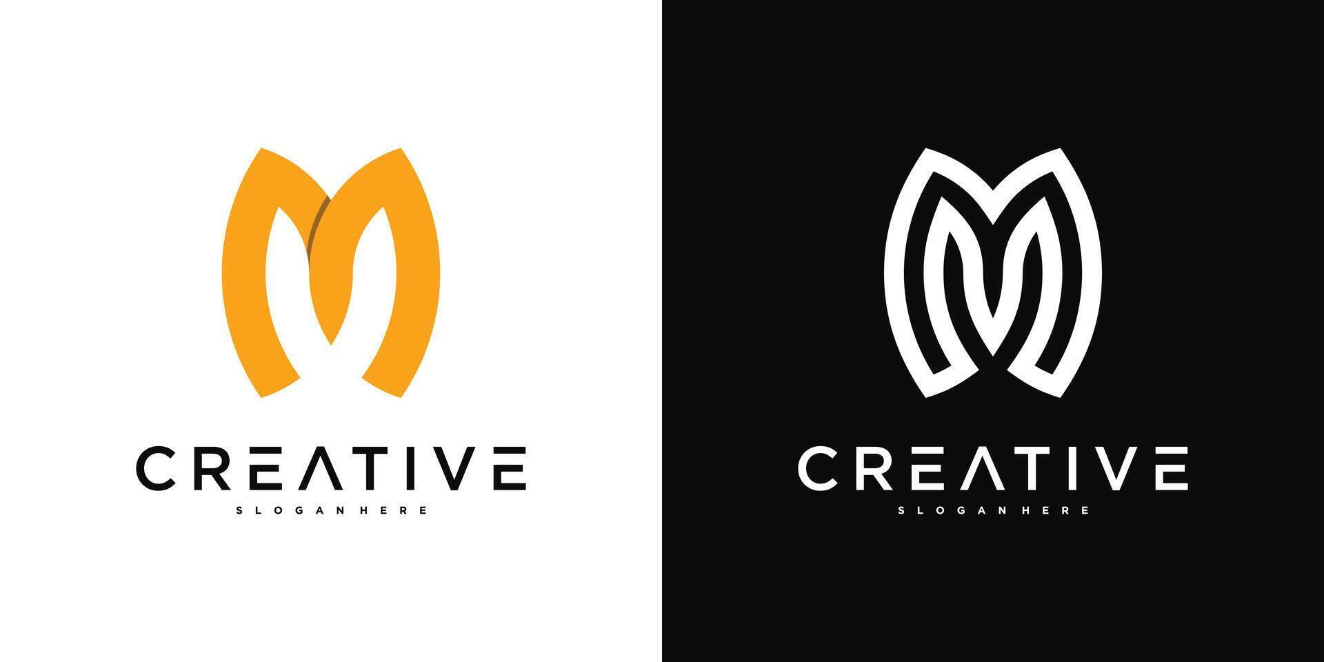 Abstrack creative initial letter M logo design. Premium vector