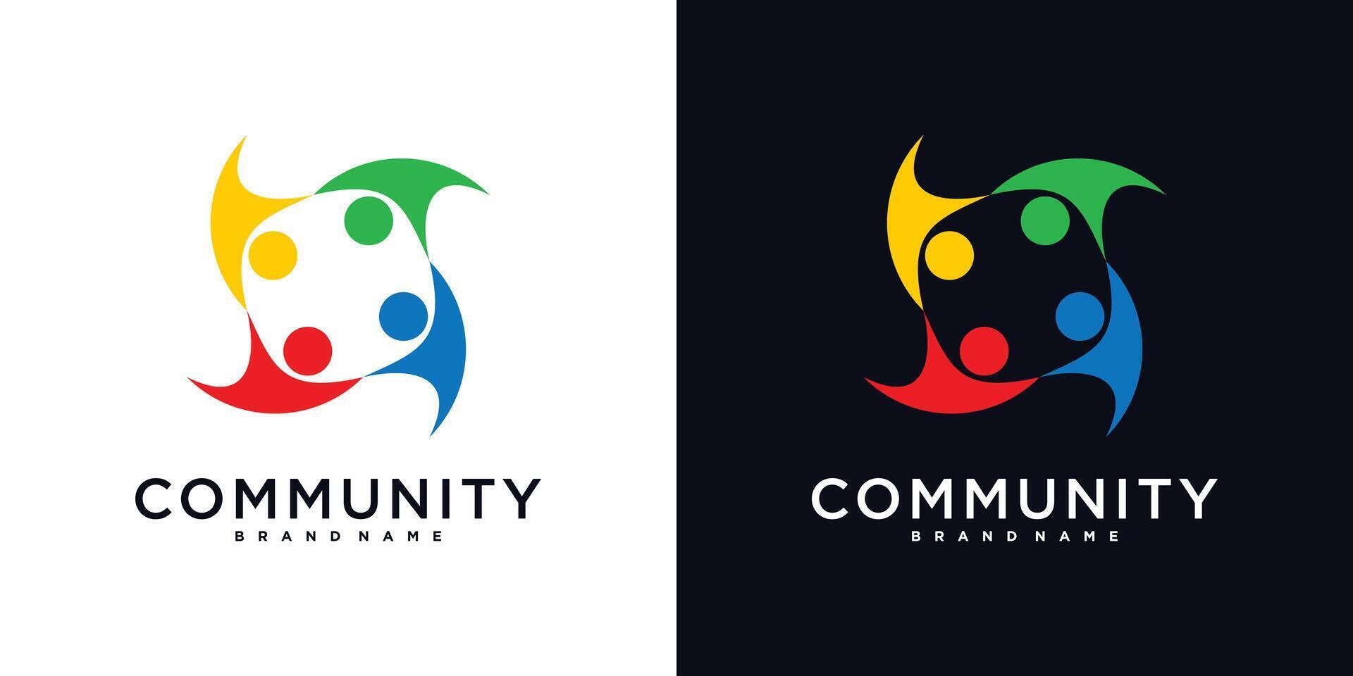 colorful community logo icon design template vector