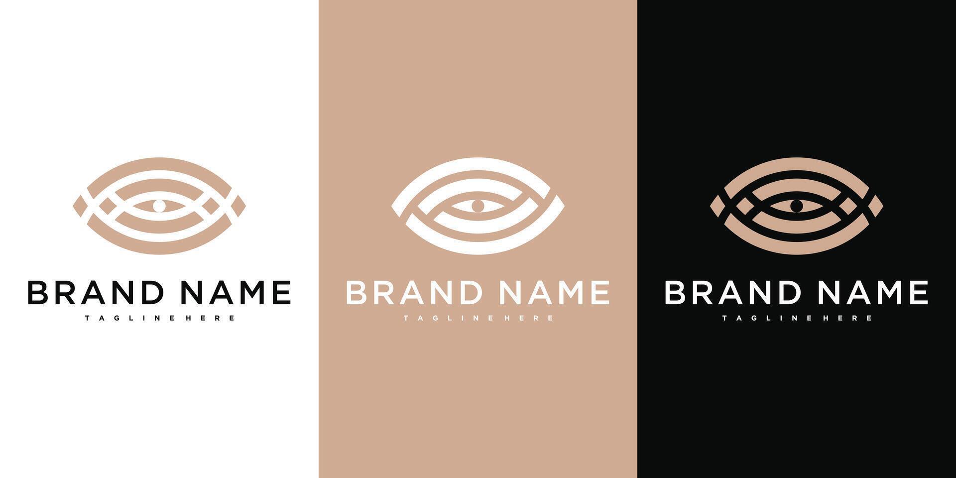 Set of creative eye concept logo design template. Premium vector