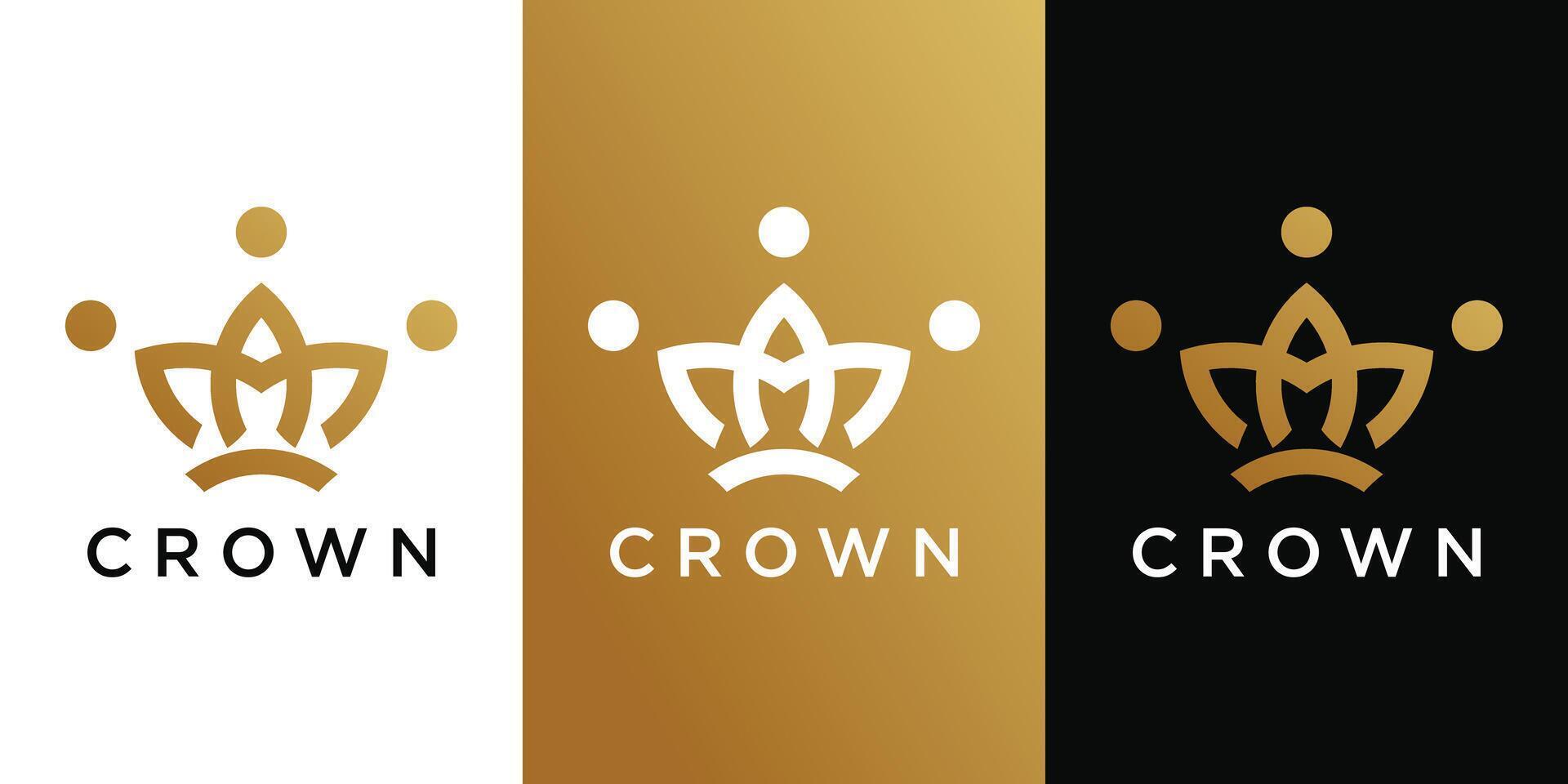 Crown abstract logo design template. Royal king queen symbol logo concept. Premium vector