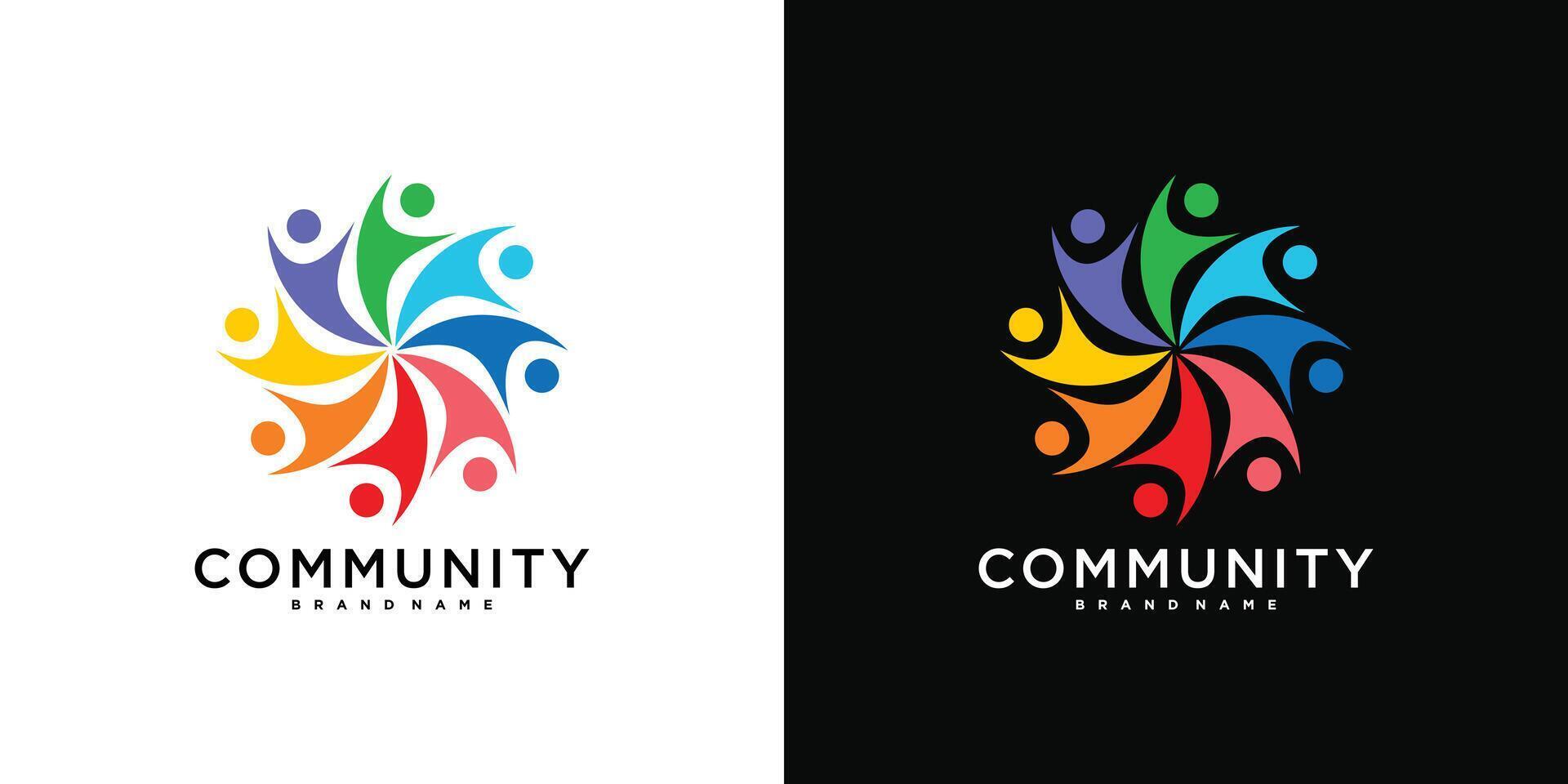 Creative colorful community logo design template sign and symbol vector
