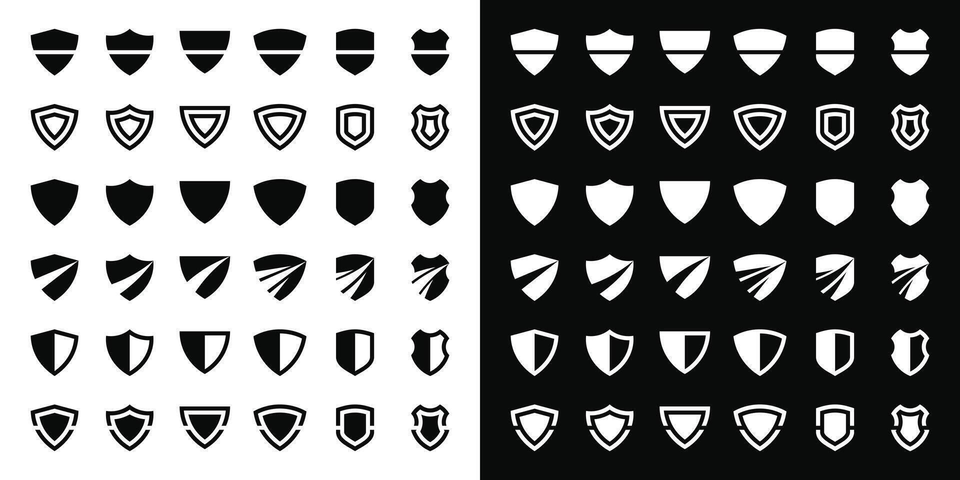 Set of shield shape designs, unique concept . Premium vector