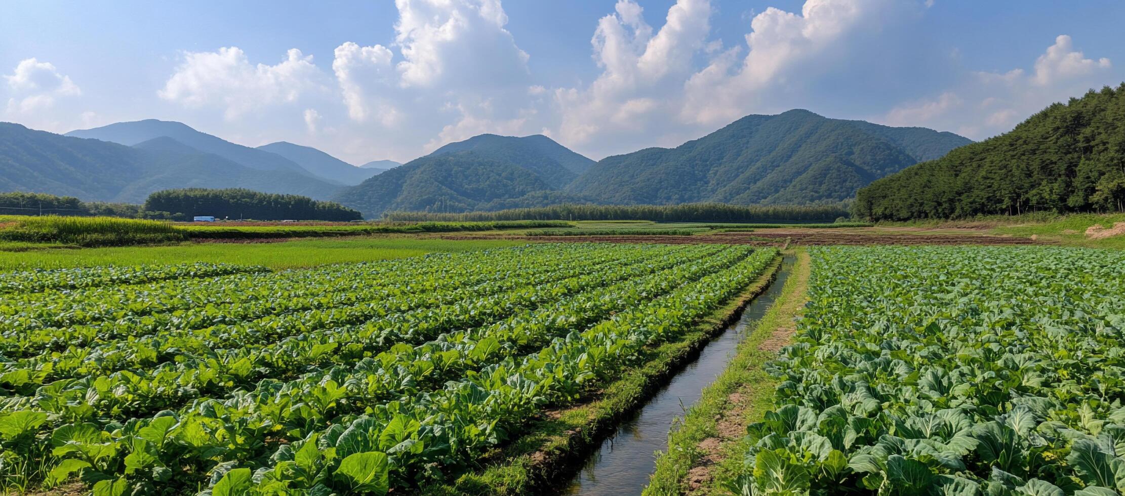 A field of green plants photo