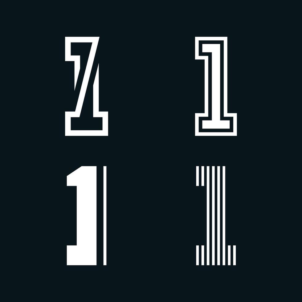 Set of creative number 1 logo design vector
