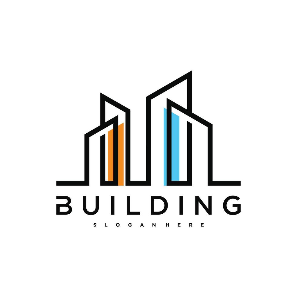 building logo design for construction vector