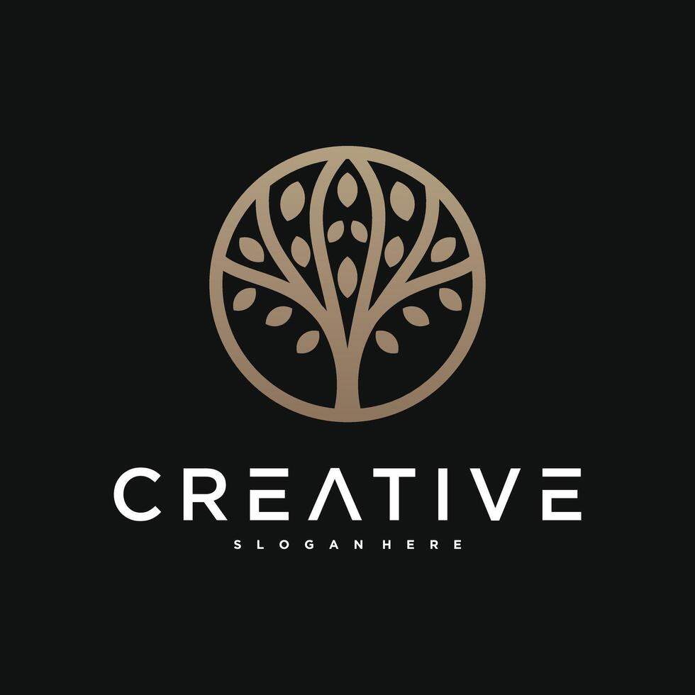 Abstract tree logo design, nature symbol vector